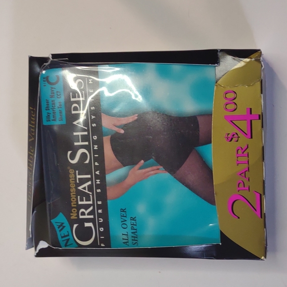 Vintage no nonsense great shapes navy sheer all over shaper 2pk lycra shaping 1x - Picture 10 of 11